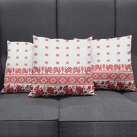 Antique Croatia Folk Embroidery Inspired Pattern Pillow Cover Roses and Peacocks - Wonder Print Shop