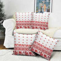 Antique Croatia Folk Embroidery Inspired Pattern Pillow Cover Roses and Peacocks - Wonder Print Shop