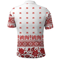 Antique Croatia Folk Embroidery Inspired Pattern Polo Shirt Roses and Peacocks - Wonder Print Shop