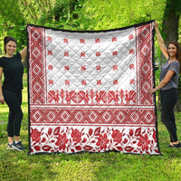 Antique Croatia Folk Embroidery Inspired Pattern Quilt Roses and Peacocks - Wonder Print Shop