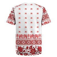 Antique Croatia Folk Embroidery Inspired Pattern Rugby Jersey Roses and Peacocks - Wonder Print Shop