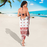 Antique Croatia Folk Embroidery Inspired Pattern Sarong Roses and Peacocks - Wonder Print Shop