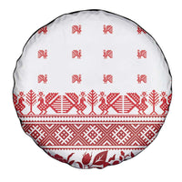 Antique Croatia Folk Embroidery Inspired Pattern Spare Tire Cover Roses and Peacocks - Wonder Print Shop