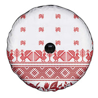 Antique Croatia Folk Embroidery Inspired Pattern Spare Tire Cover Roses and Peacocks - Wonder Print Shop