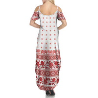 Antique Croatia Folk Embroidery Inspired Pattern Summer Maxi Dress Roses and Peacocks - Wonder Print Shop