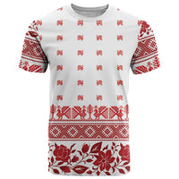 Antique Croatia Folk Embroidery Inspired Pattern T Shirt Roses and Peacocks - Wonder Print Shop