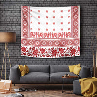 Antique Croatia Folk Embroidery Inspired Pattern Tapestry Roses and Peacocks - Wonder Print Shop