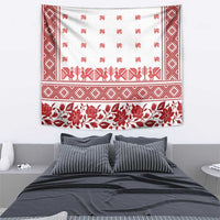 Antique Croatia Folk Embroidery Inspired Pattern Tapestry Roses and Peacocks - Wonder Print Shop