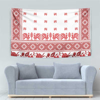 Antique Croatia Folk Embroidery Inspired Pattern Tapestry Roses and Peacocks - Wonder Print Shop