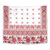 Antique Croatia Folk Embroidery Inspired Pattern Tapestry Roses and Peacocks - Wonder Print Shop