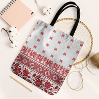 Antique Croatia Folk Embroidery Inspired Pattern Tote Bag Roses and Peacocks - Wonder Print Shop