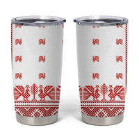 Antique Croatia Folk Embroidery Inspired Pattern Tumbler Cup Roses and Peacocks - Wonder Print Shop