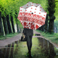 Antique Croatia Folk Embroidery Inspired Pattern Umbrella Roses and Peacocks - Wonder Print Shop
