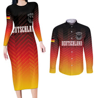 Germany Football Couples Matching Long Sleeve Bodycon Dress and Long Sleeve Button Shirt Nationalelf Dynamic LT7 - Wonder Print Shop