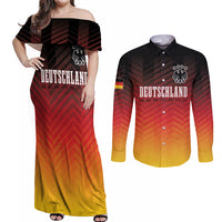 Germany Football Couples Matching Off Shoulder Maxi Dress and Long Sleeve Button Shirt Nationalelf Dynamic LT7 - Wonder Print Shop
