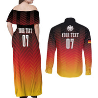 Germany Football Couples Matching Off Shoulder Maxi Dress and Long Sleeve Button Shirt Nationalelf Dynamic LT7 - Wonder Print Shop