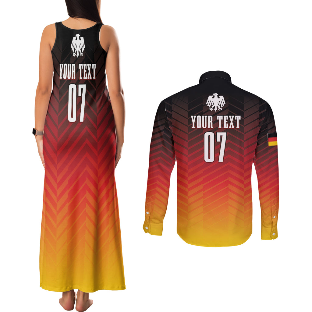 Germany Football Couples Matching Tank Maxi Dress and Long Sleeve Button Shirt Nationalelf Dynamic LT7 - Wonder Print Shop