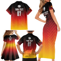 Germany Football Family Matching Short Sleeve Bodycon Dress and Hawaiian Shirt Nationalelf Dynamic - Wonder Print Shop
