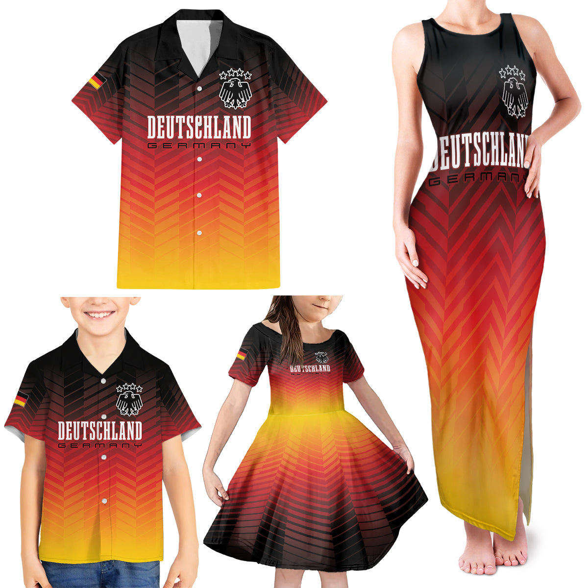 Germany Football Family Matching Tank Maxi Dress and Hawaiian Shirt Nationalelf Dynamic - Wonder Print Shop