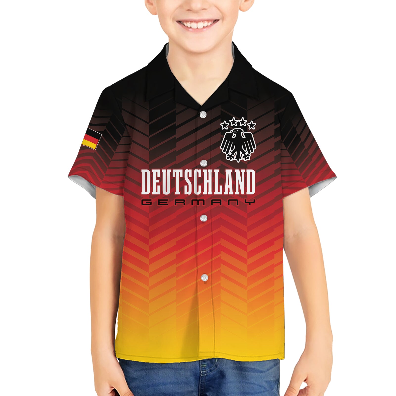 Germany Football Kid Hawaiian Shirt Nationalelf Dynamic - Wonder Print Shop