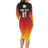 Germany Football Long Sleeve Bodycon Dress Nationalelf Dynamic - Wonder Print Shop