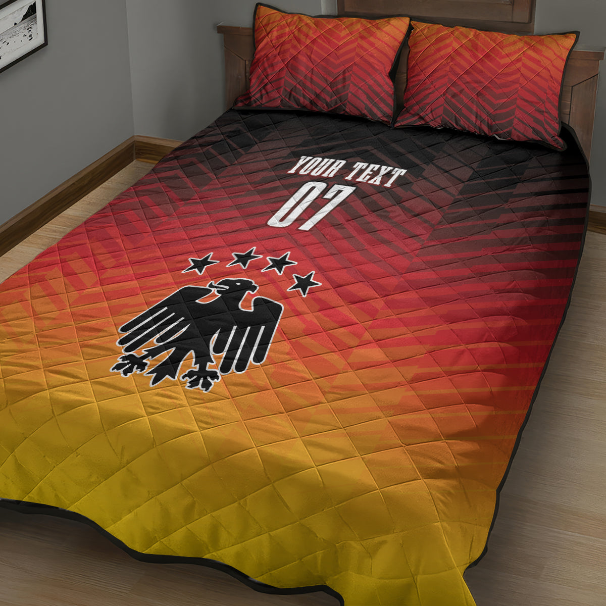 Germany Football Quilt Bed Set Nationalelf Dynamic - Wonder Print Shop