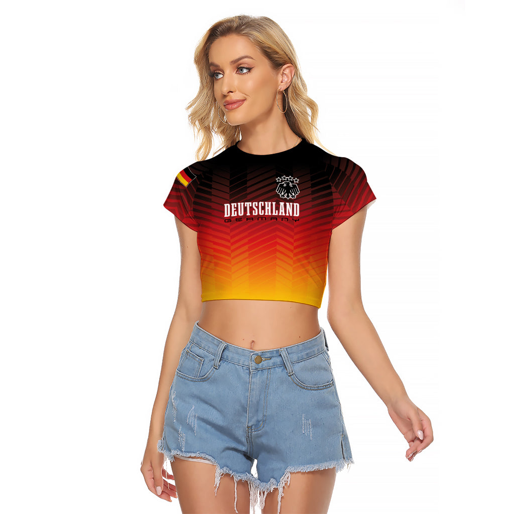 Germany Football Raglan Cropped T Shirt Nationalelf Dynamic - Wonder Print Shop