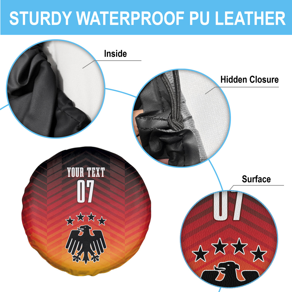 Germany Football Spare Tire Cover Nationalelf Dynamic - Wonder Print Shop