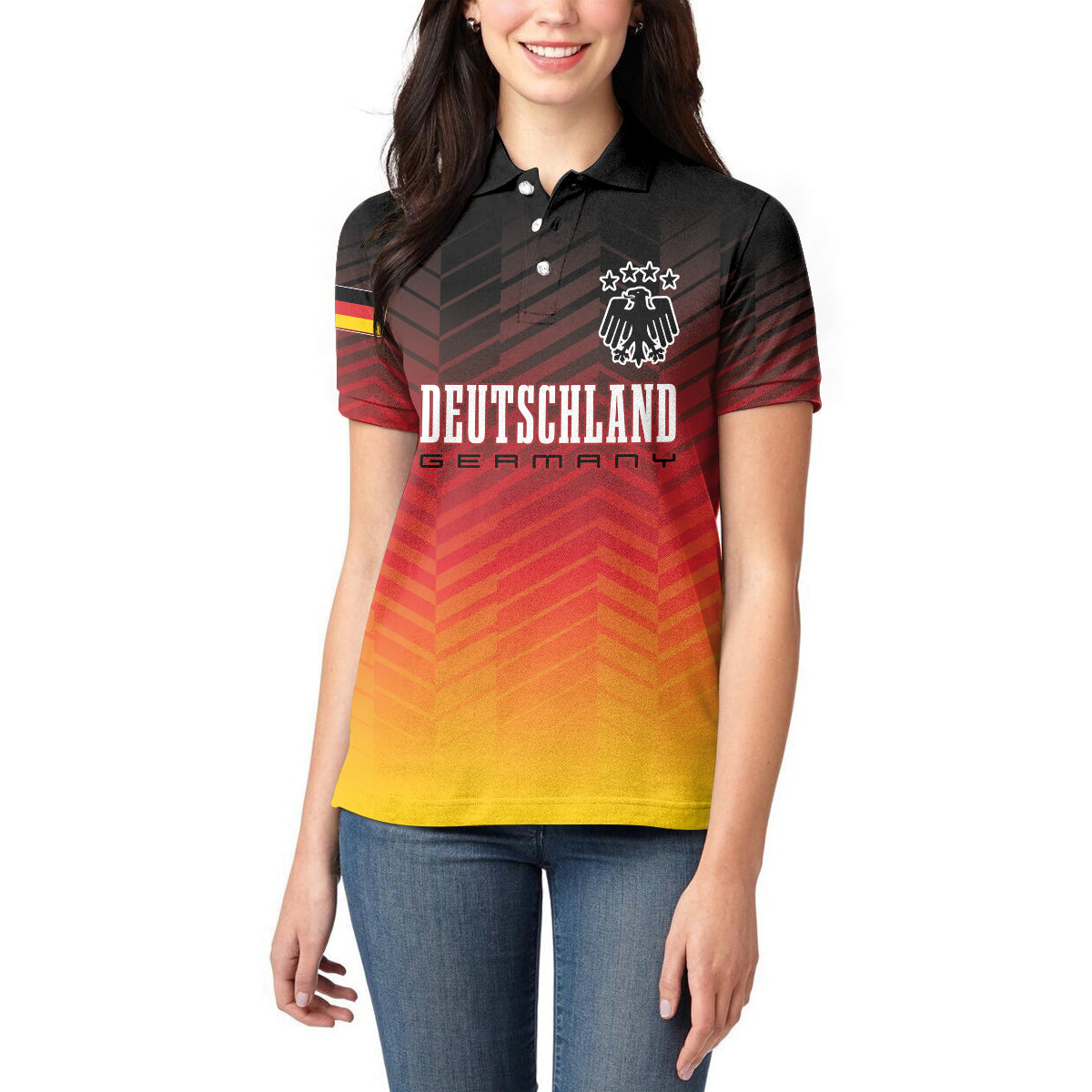 Germany Football Women Polo Shirt Nationalelf Dynamic - Wonder Print Shop