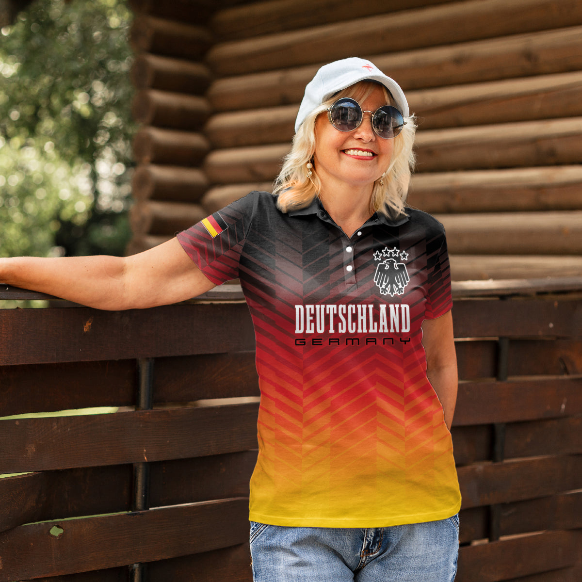 Germany Football Women Polo Shirt Nationalelf Dynamic - Wonder Print Shop