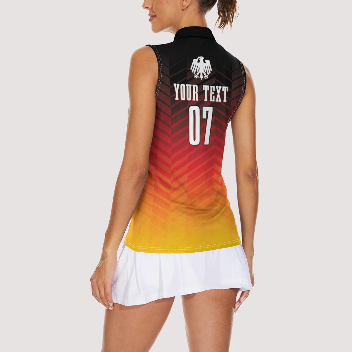 Germany Football Women Sleeveless Polo Shirt Nationalelf Dynamic - Wonder Print Shop