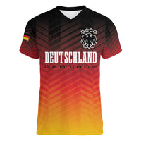 Germany Football Women V-Neck T-Shirt Nationalelf Dynamic - Wonder Print Shop