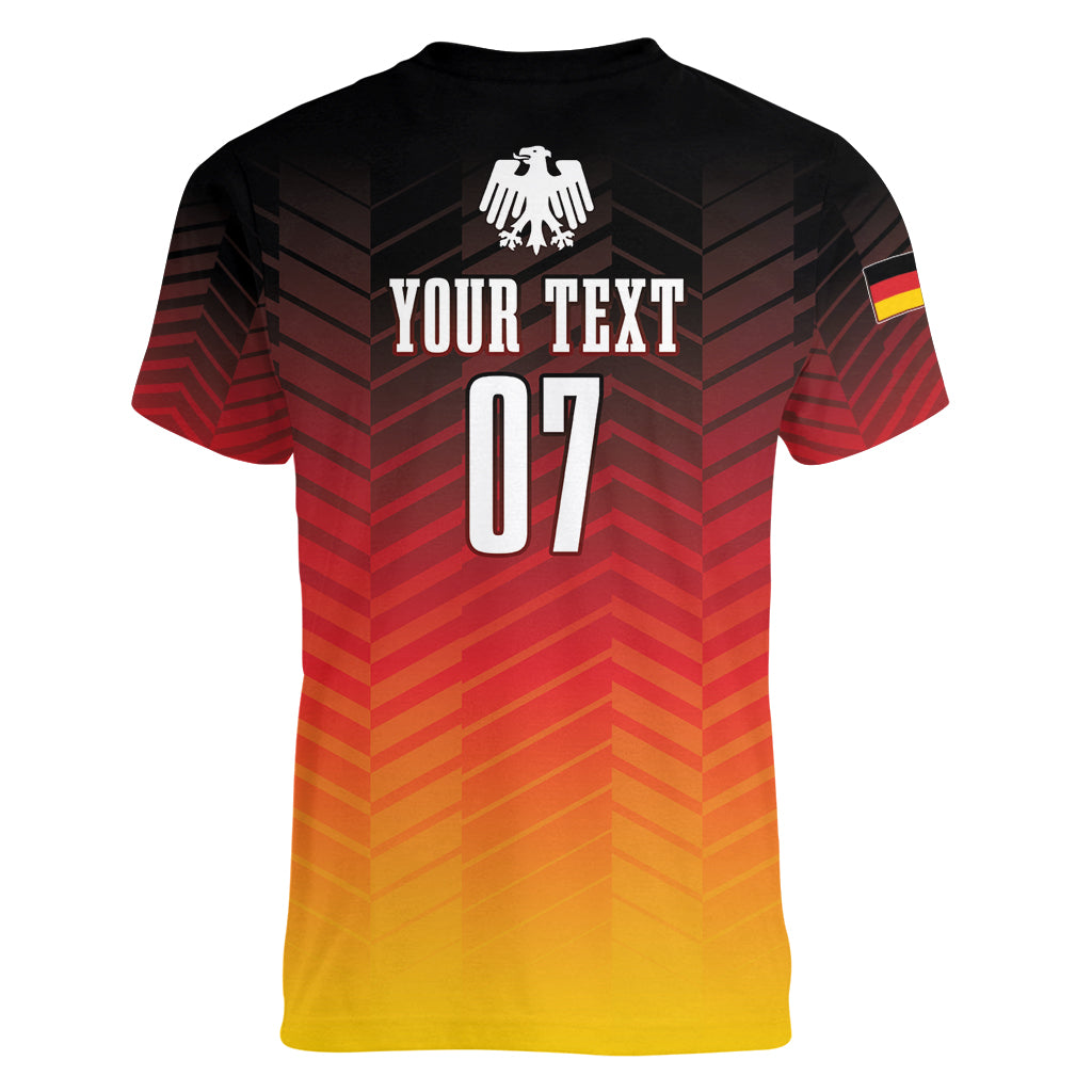 Germany Football Women V-Neck T-Shirt Nationalelf Dynamic - Wonder Print Shop