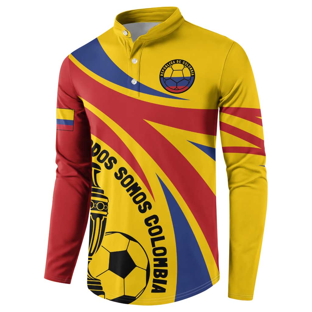 Colombia Football Custom Button Sweatshirt Todos Somos Colombia LT7 - Wonder Print Shop