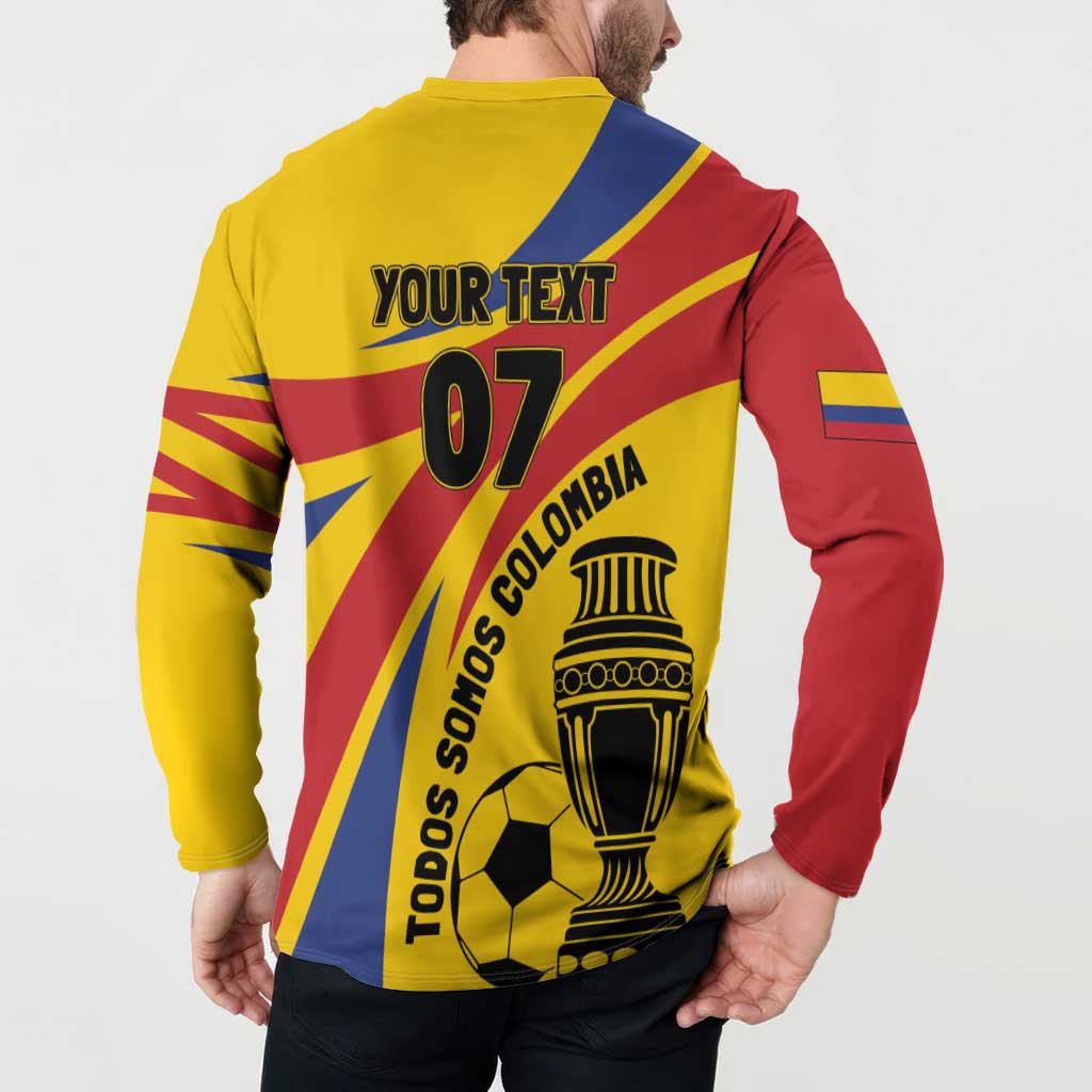 Colombia Football Custom Button Sweatshirt Todos Somos Colombia LT7 - Wonder Print Shop