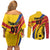 Colombia Football Custom Couples Matching Off Shoulder Short Dress and Long Sleeve Button Shirt Todos Somos Colombia LT7 - Wonder Print Shop