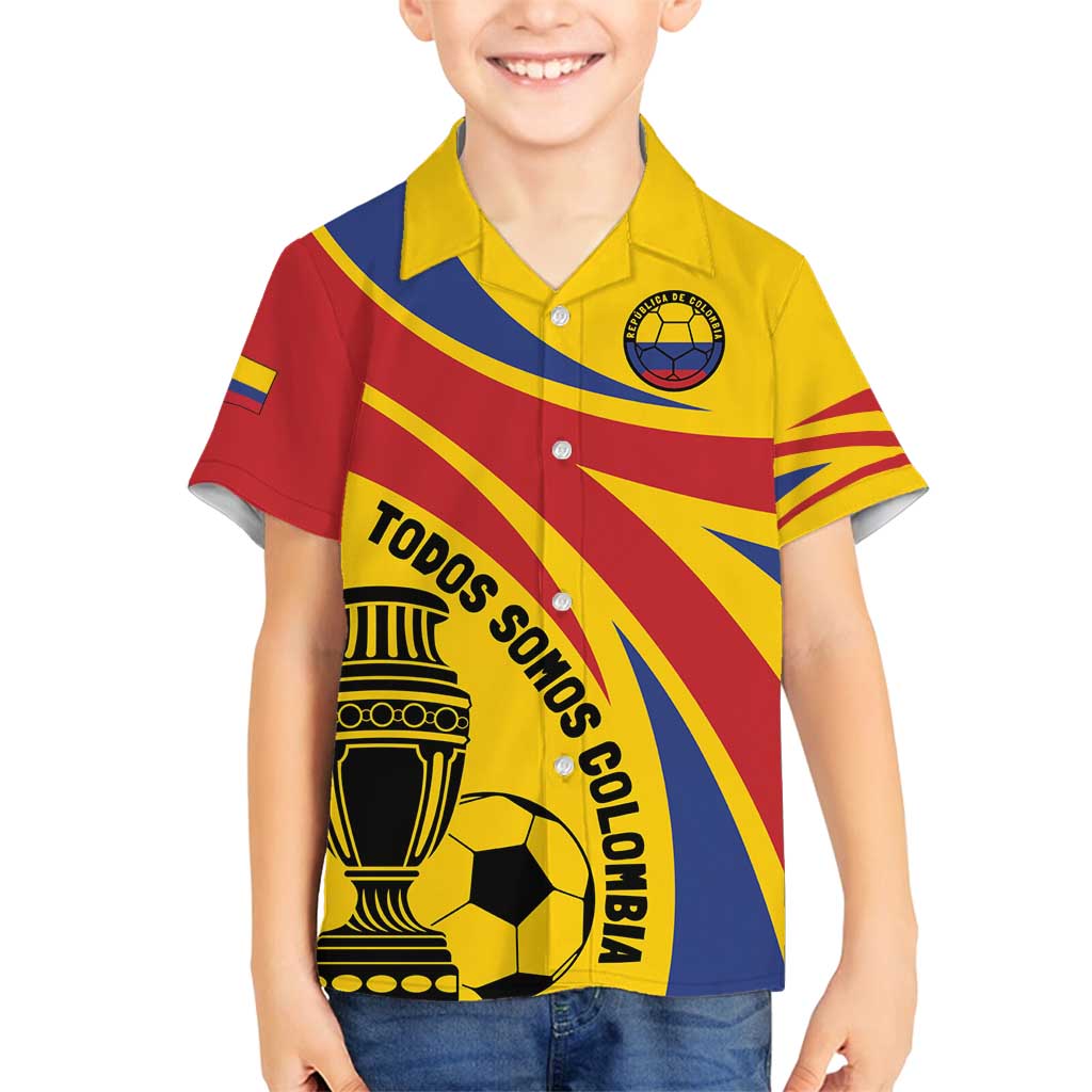 Colombia Football Custom Family Matching Long Sleeve Bodycon Dress and Hawaiian Shirt Todos Somos Colombia LT7 - Wonder Print Shop