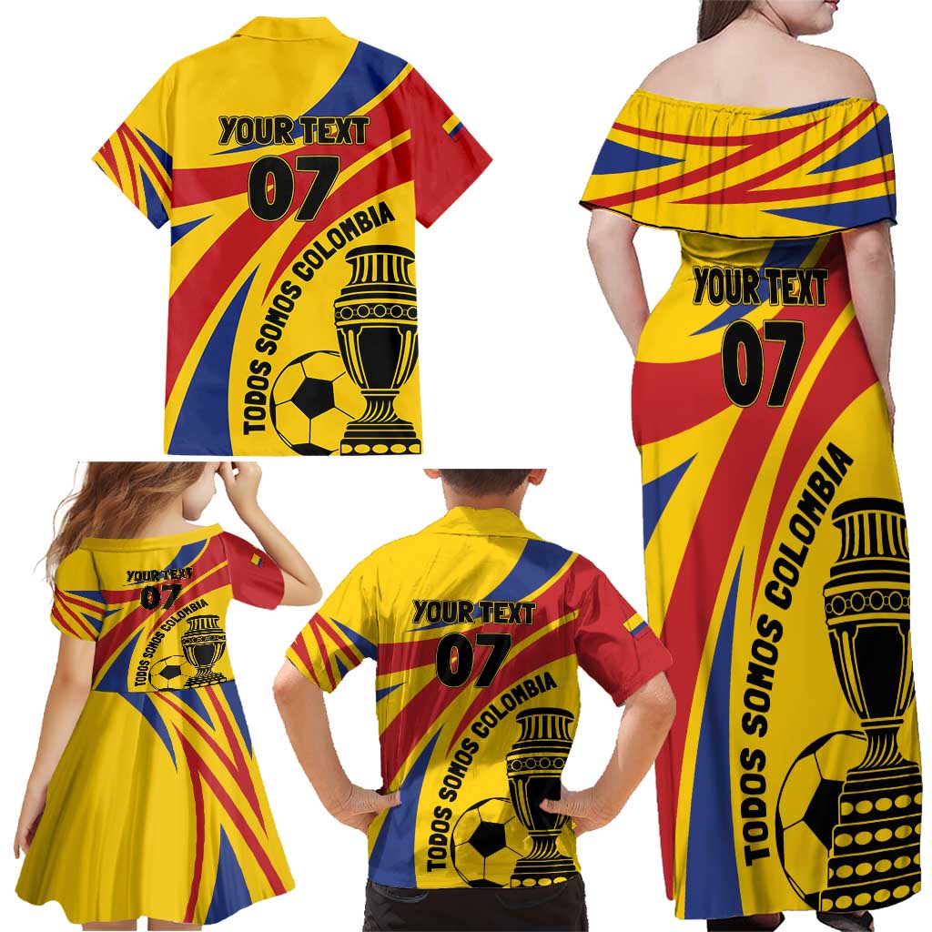Colombia Football Custom Family Matching Off Shoulder Maxi Dress and Hawaiian Shirt Todos Somos Colombia LT7 - Wonder Print Shop
