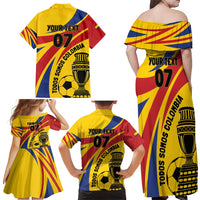 Colombia Football Custom Family Matching Off Shoulder Maxi Dress and Hawaiian Shirt Todos Somos Colombia LT7 - Wonder Print Shop