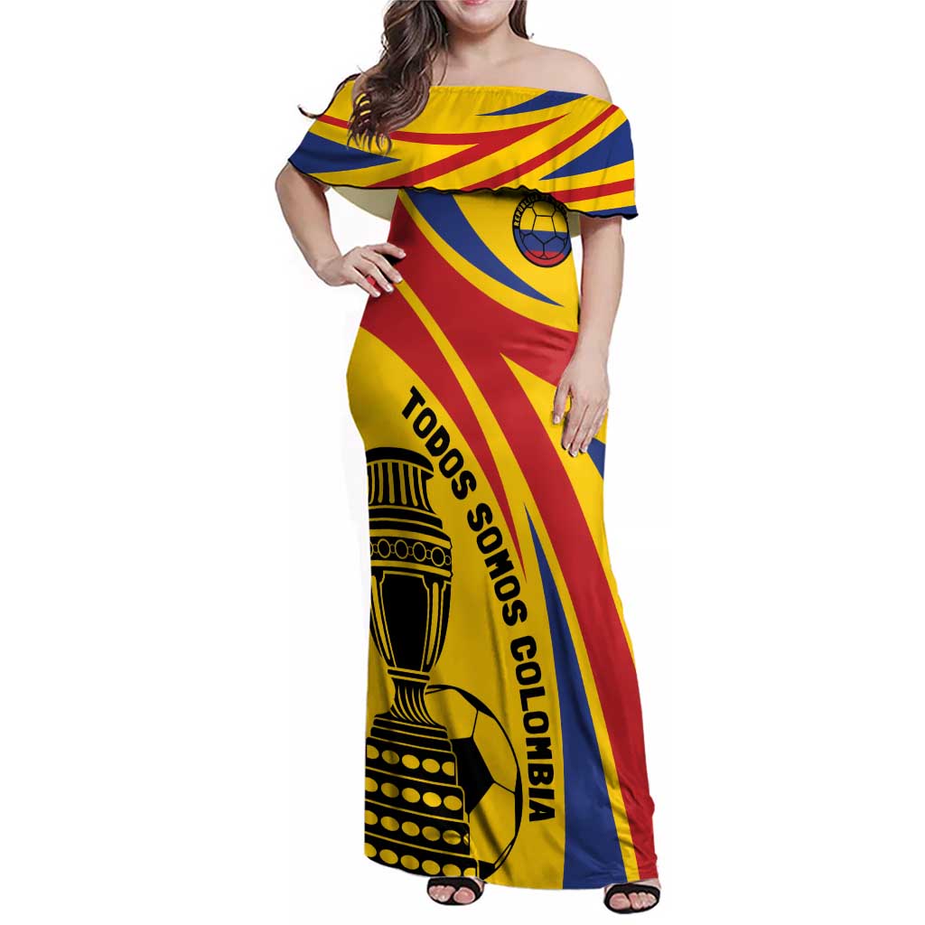 Colombia Football Custom Family Matching Off Shoulder Maxi Dress and Hawaiian Shirt Todos Somos Colombia LT7 - Wonder Print Shop