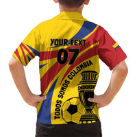 Colombia Football Custom Family Matching Short Sleeve Bodycon Dress and Hawaiian Shirt Todos Somos Colombia - Wonder Print Shop