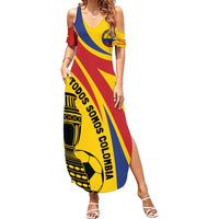 Colombia Football Custom Family Matching Summer Maxi Dress and Hawaiian Shirt Todos Somos Colombia - Wonder Print Shop