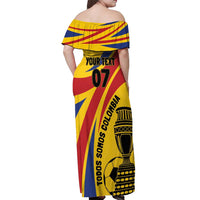 Colombia Football Custom Off Shoulder Maxi Dress Todos Somos Colombia - Wonder Print Shop