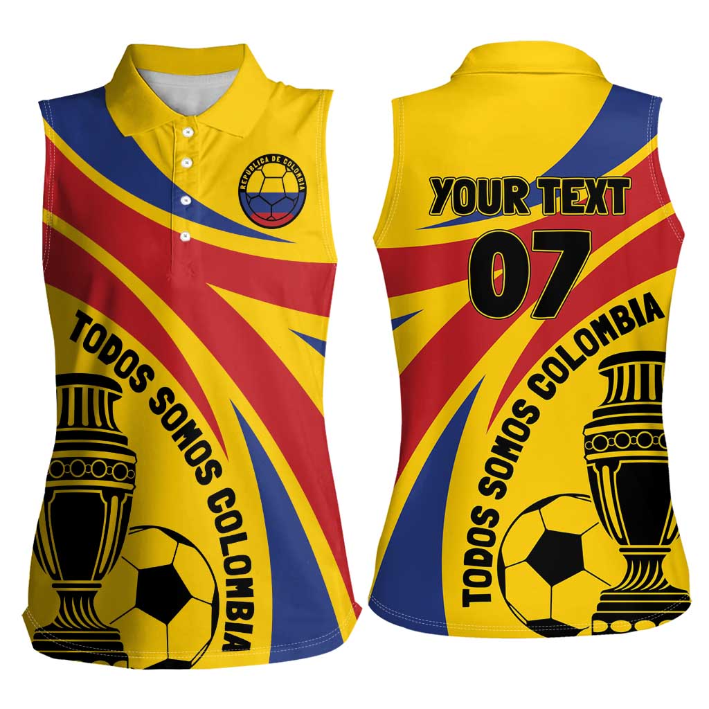 Colombia Football Custom Women Sleeveless Polo Shirt Todos Somos Colombia - Wonder Print Shop