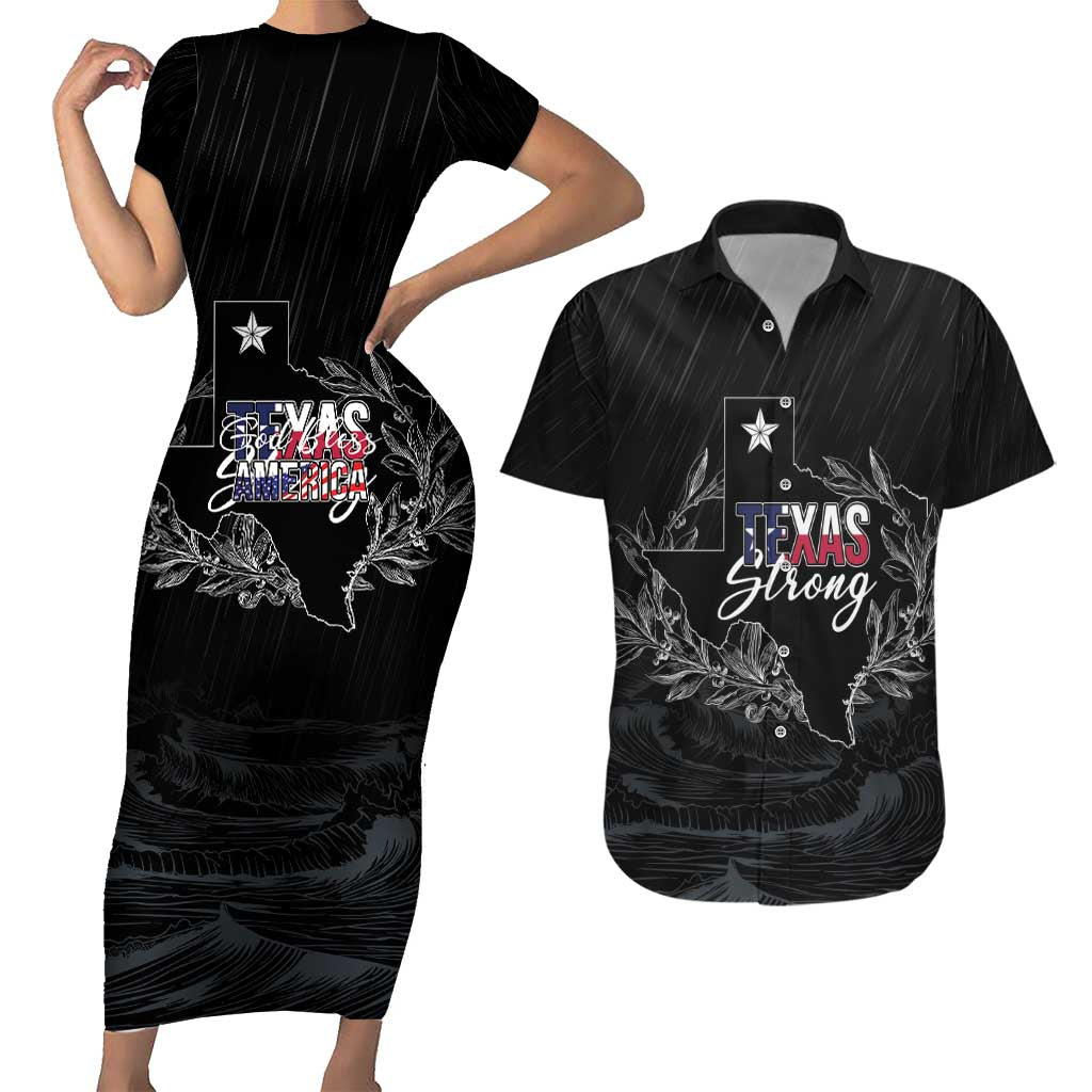 Pray for Texas Hill Country Couples Matching Short Sleeve Bodycon Dress and Hawaiian Shirt - Wonder Print Shop