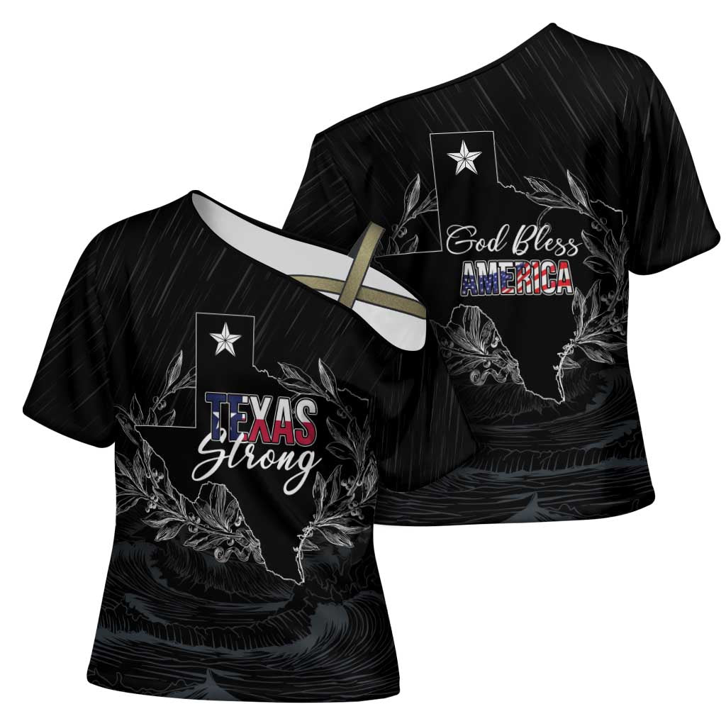 Pray for Texas Hill Country Cross Shoulder Shirt - Wonder Print Shop