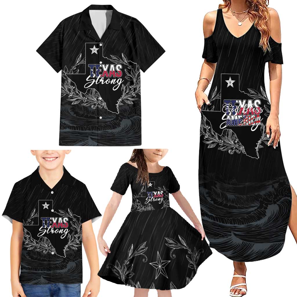 Pray for Texas Hill Country Family Matching Summer Maxi Dress and Hawaiian Shirt - Wonder Print Shop