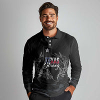 Pray for Texas Hill Country Long Sleeve Polo Shirt - Wonder Print Shop