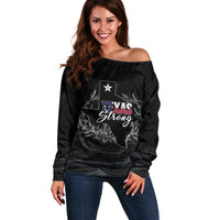 Pray for Texas Hill Country Off Shoulder Sweater - Wonder Print Shop