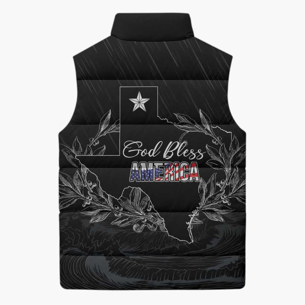 Pray for Texas Hill Country Sleeveless Puffer Jacket - Wonder Print Shop